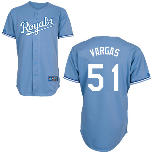Jason Vargas #51 mlb Jersey-Kansas City Royals Women's Authentic Alternate 1 Blue Cool Base Baseball Jersey